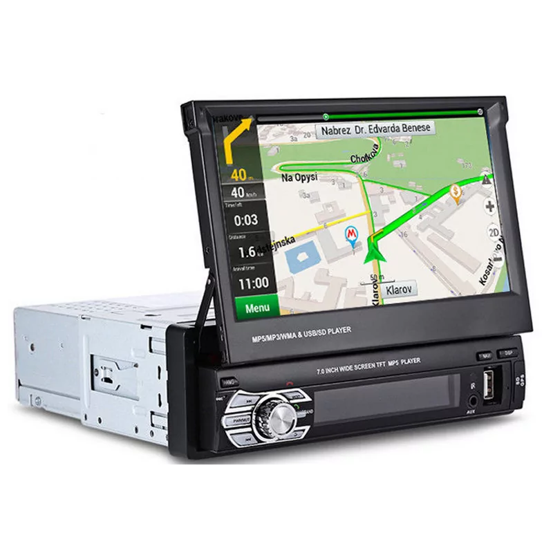  TOTMOX GPS stéréo 1 DIN Bluetooth pour voiture, écran