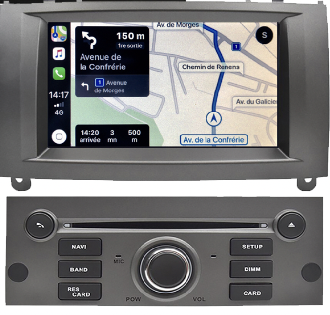 Autoradio Peugeot 407 Android Bluetooth GPS Carplay Ecran
