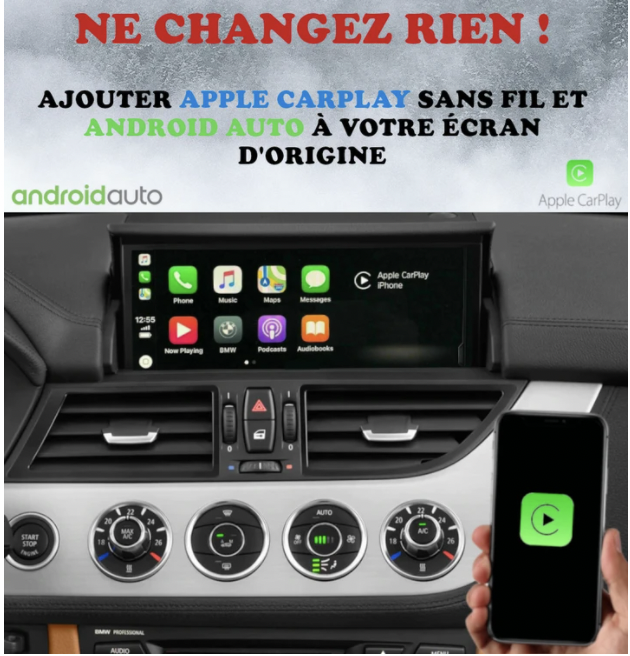 Android Auto & Apple Carplay BMW Z4 E89 CIC Boitier Adaptateur Sans Fil