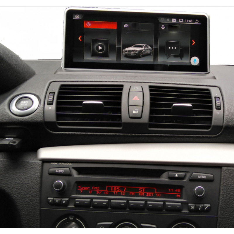 To govern Revival Presenter Ecran GPS BMW Serie 1 E87 E88 E82 E81 Android Poste Bluetooth adaptable  multimedia compatible origine écran tactile