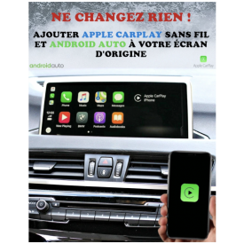 Apple Carplay Android Auto BMW X1 F48 EVO Boitier Adaptateur Sans Fil Wifi USB Module Pour Ecran Autoradio Voiture D'origine