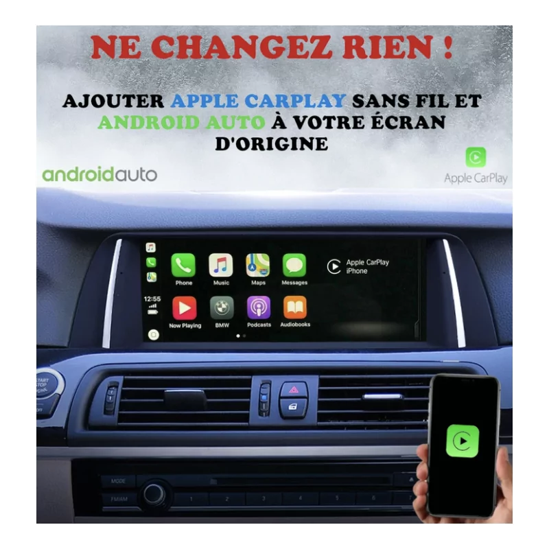 Apple Carplay sans fil et Android Auto sur BMW Série 5 F10-F11