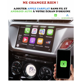 Android Auto Apple Carplay Citroen C3 Boitier Adaptateur Sans Fil Wifi USB Module Pour Ecran Autoradio Voiture D'origine