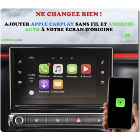 Apple Carplay Android Auto Citroen C4 Cactus Boitier Adaptateur Sans Fil Wifi USB Module Pour Ecran Autoradio Voiture D'origine