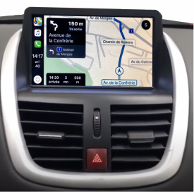 Autoradio Peugeot 207 CC SW Android Auto Apple Carplay GPS Bluetooth Poste Radio Ecran Tactile Compatible Volant D'origine