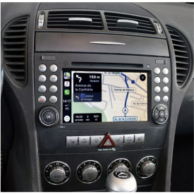 Autoradio Mercedes SLK R171 GPS Android 2 Din SLK 200 SLK 350 SLK 230 Compatible Fibre Optique Origine