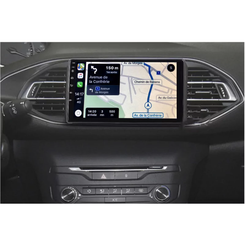 Autoradio 308 Phase 3 SW CC Feline T9 Bluetooth GPS Carplay Android 2 Din  Poste Radio Ecran Tactile Compatible Peugeot D'origine