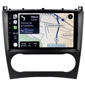 Autoradio Mercedes Classe C W203 Phase 2 GPS Bluetooth Android Apple Carplay Poste Ecran 2 Din Compatible D'origine C 220 CDI...