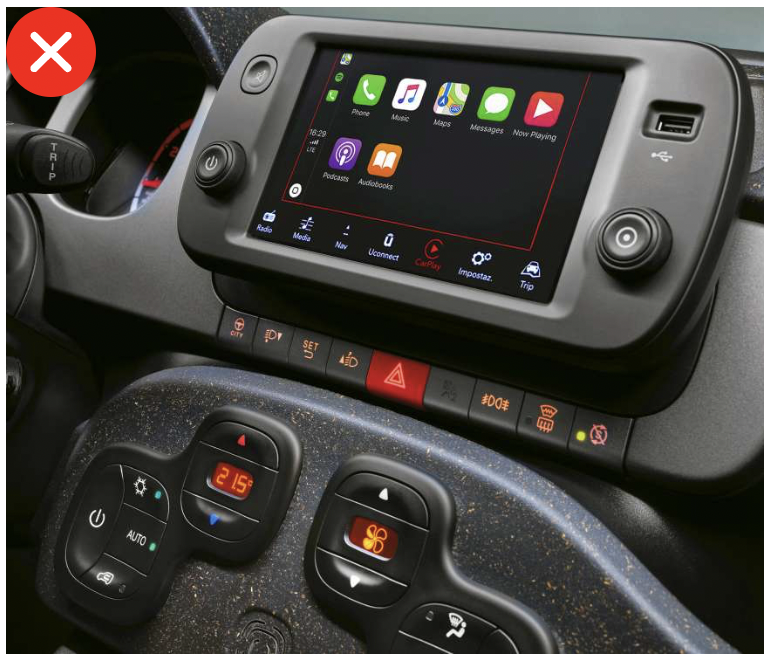 Autoradio Fiat Panda Bluetooth Carplay Android Poste Radio 2 Din Panda 3  4x4 Cross 2012 2013 2014 2015 2016 2017 2018 2019 2020